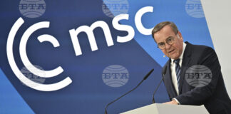 Германският министър на отбраната Борис Писториус говори на миналогодишната Мюнхенска конференция по сигурността, 14 февруари 2025 г.