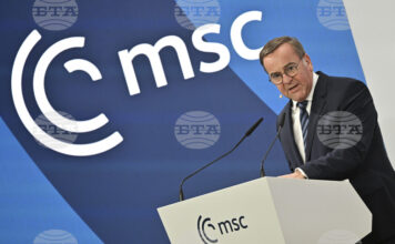 Германският министър на отбраната Борис Писториус говори на миналогодишната Мюнхенска конференция по сигурността, 14 февруари 2025 г.