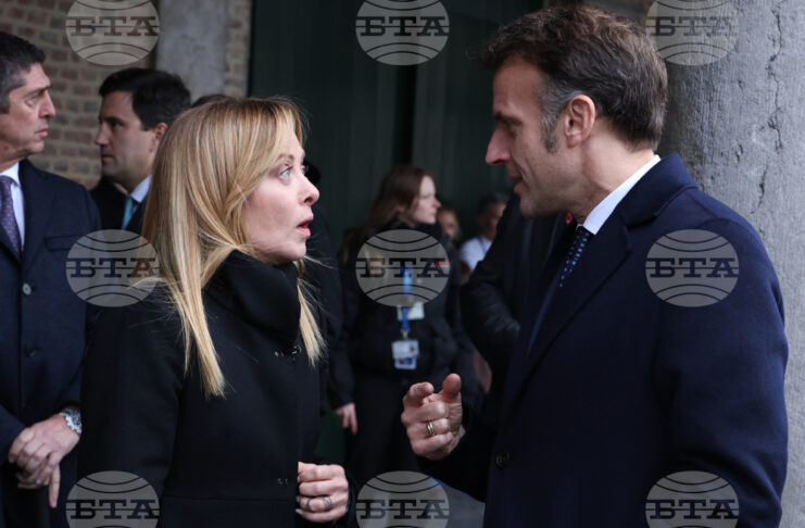 Еманюел Макрон и Джорджа Мелони,