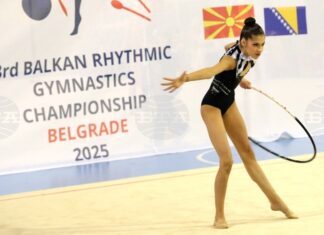 България поведе в класирането на отборната надпреварата при девойките на турнира по художествена гимнастика Miss Valentine в Тарту