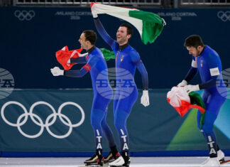 Италия е олимпийски шампион в отборното преследване на бързо пързаляне с кънки на Игрите в Милано