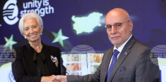 Лагард приветства управителя на БНБ Димитър Радев на първото му заседание по паричната политика на ЕЦБ