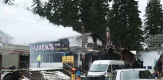 При пожар в търговски обект в курортния комплекс "Боровец" е пострадал един човек