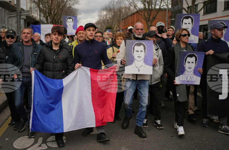 При засилени мерки за сигурност започна възпоменателно шествие в Лион след убийството на младия крайнодесен активист Кантен Дьоранк