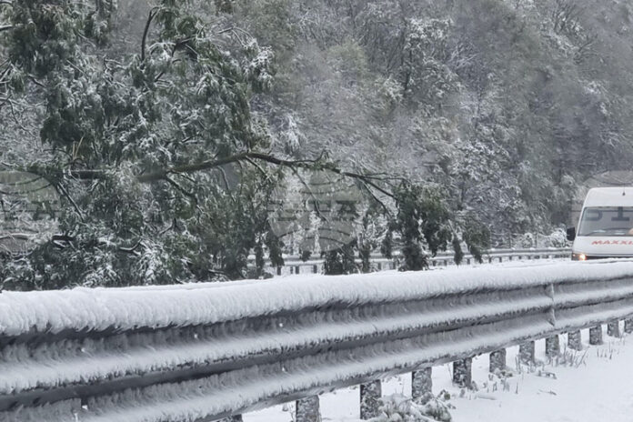 Въвеждат се ограничения за автомобили над 12 тона на магистрала „Хемус“ в областите София и Ловеч поради силен снеговалеж и почистване