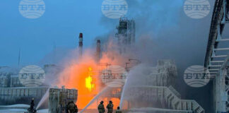 Пожар на пристанището в Уст Луга.