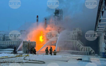 Пожар на пристанището в Уст Луга.