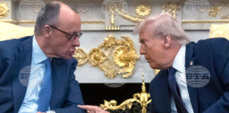 Германският канцлер Фридрих Мерц и президента на САЩ Доналд Тръмп
