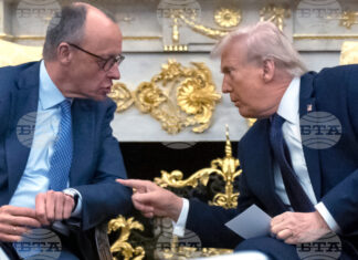 Германският канцлер Фридрих Мерц и президента на САЩ Доналд Тръмп