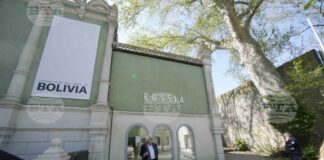 Руският павилион на 60-ото издание на Биеналето във Венеция, когато в него беше приютен проектът на Боливия, 16 април 2024 г.