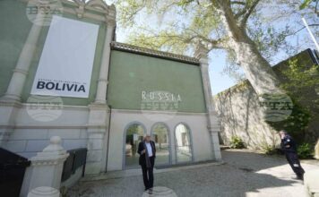 Руският павилион на 60-ото издание на Биеналето във Венеция, когато в него беше приютен проектът на Боливия, 16 април 2024 г.