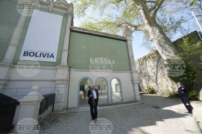 Руският павилион на 60-ото издание на Биеналето във Венеция, когато в него беше приютен проектът на Боливия, 16 април 2024 г.