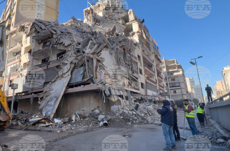 Унищожена сграда в предградие на ливанската столица Бейрут след израелски удар.