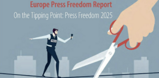 Корицата на доклада за медийната свобода в Европа през 2025 г. Снимка: Съвет на Европа