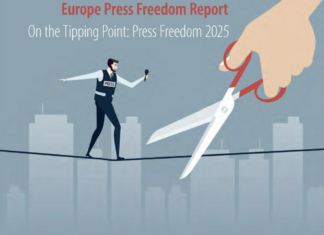 Корицата на доклада за медийната свобода в Европа през 2025 г. Снимка: Съвет на Европа