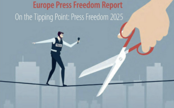 Корицата на доклада за медийната свобода в Европа през 2025 г. Снимка: Съвет на Европа
