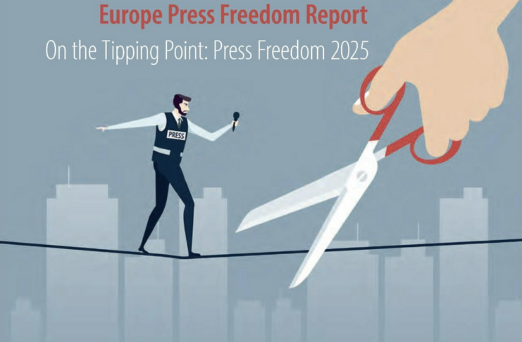 Корицата на доклада за медийната свобода в Европа през 2025 г. Снимка: Съвет на Европа