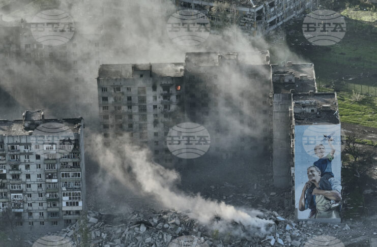 Сграда в Бахмут, мястото на едни от най-тежките боеве през войната.