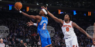 Лидерът в Западната конференция на НБА Оклахома Сити спечели гостуването си срещу Ню Йорк