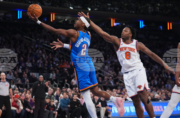 Лидерът в Западната конференция на НБА Оклахома Сити спечели гостуването си срещу Ню Йорк