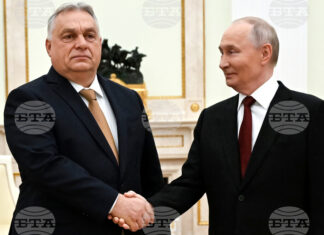 Унтарският премиер Виктор Орбан и руският президент Владимир Путин по време на лична среща през ноември миналата година.