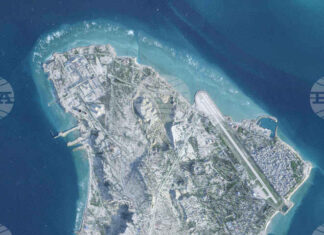 Сателитна снимка на иранския остров Харг от 26 февруари 2026 г