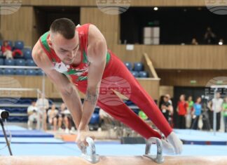 Националът по спортна гимнастика Раян Радков получи най-висока оценка на кон с гривни на първенството на италианската Серия А2