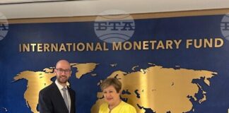 Служебният министър на финансите Георги Клисурски разговаря с управляващия директор на МВФ Кристалина Георгиева във Вашингтон