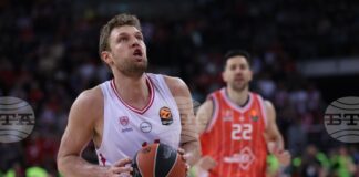 Везенков реализира 10 точки при победа на Олимпиакос в баскетболното първенство на Гърция