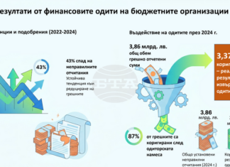 Сметната палата предотврати грешки за 3,37 млрд. лева в отчетите на бюджетните организации за 2024 г., съобщават от одитната институция