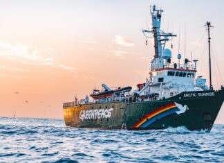 Корабът на „Грийнпийс“ пристига в България с мисия за защита на Черно море. Снимка: "Грийнпийс"