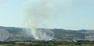 Голям пожар е възникнал край петричките села Кърналово и Михнево