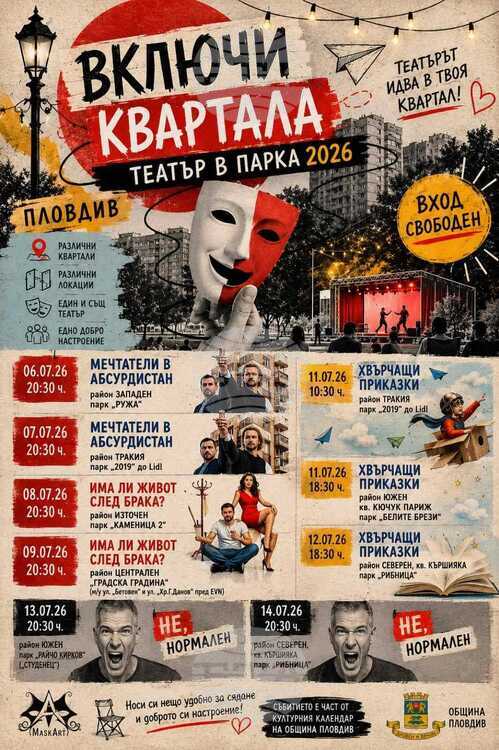 Предстои осмото издание на фестивала „Включи квартала – театър в парка“ в Пловдив