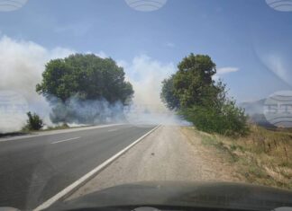 Шест екипа гасят пожар между сливенските села Селиминово и Гавраилово