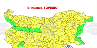 Жълт код за опасно горещо време е обявен за почти цялата страна