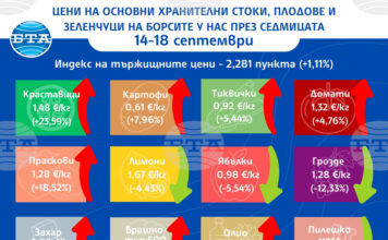 Повечето зеленчуци поскъпват на борсите у нас тази седмица, сочат данните на ДКСБТ