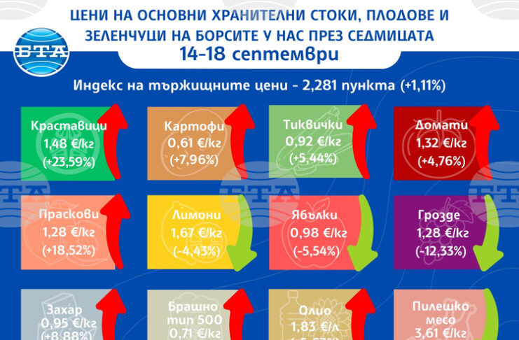 Повечето зеленчуци поскъпват на борсите у нас тази седмица, сочат данните на ДКСБТ