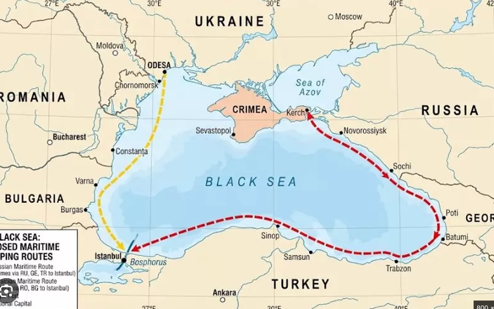 Отделни морски маршрути за Русия и Украйна в Черно море